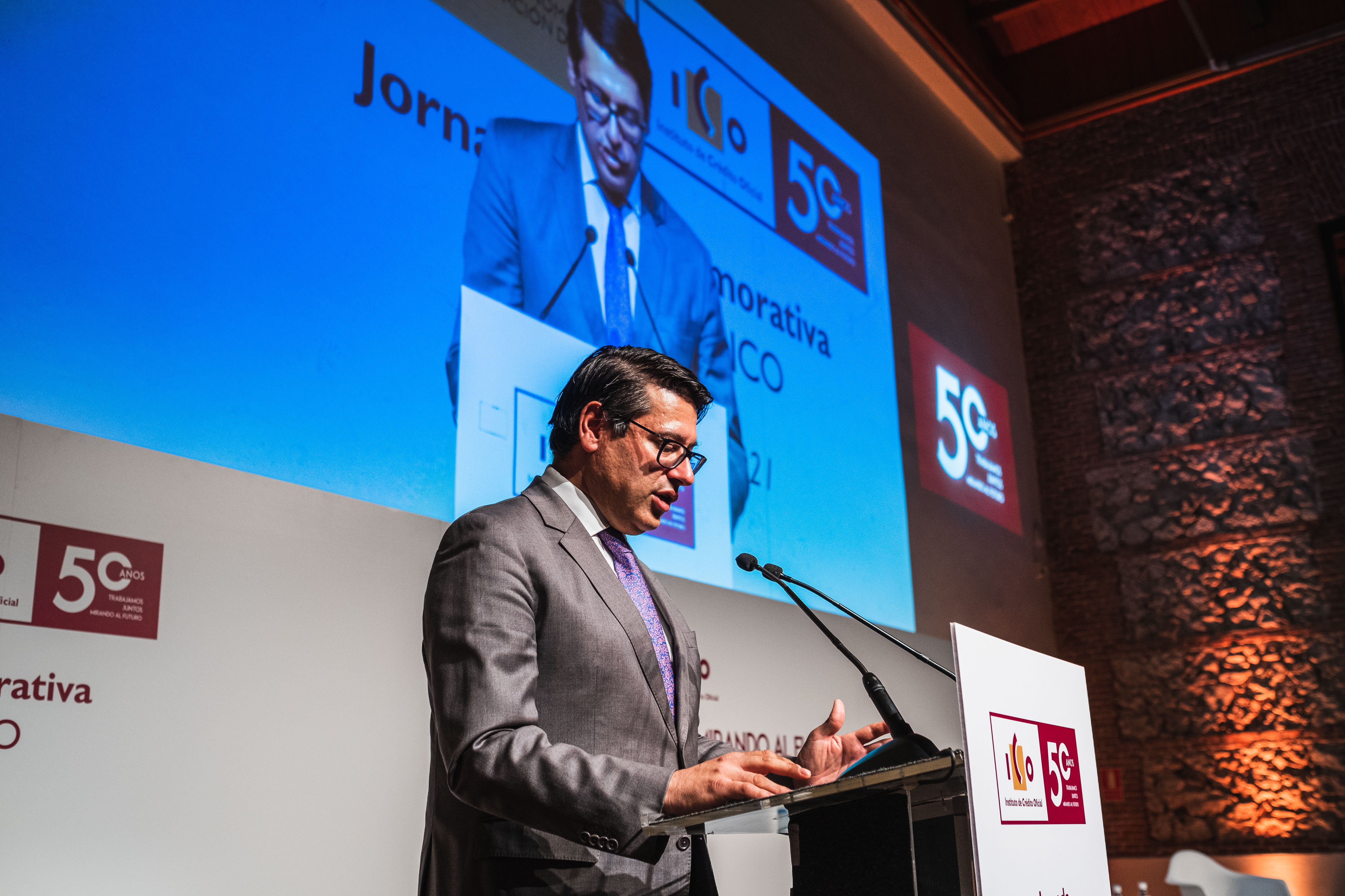 Ricardo Mourinho Félix, Vicepresidente del Banco Europeo de Inversiones en la Jornada 50 Aniversario ICO