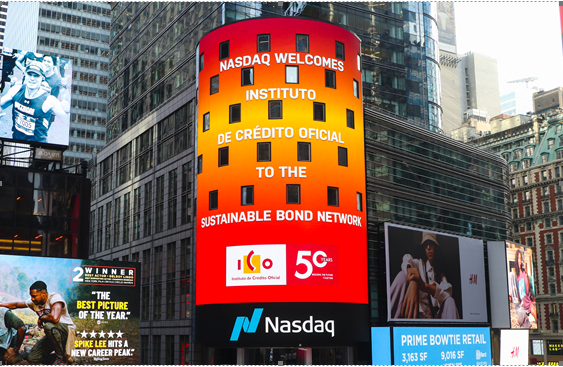 ICO in Times Square Nasdaq Sustainable Bond Network gathers 